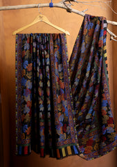 Pashmina Jamawar Shawl D#11 - Black 1