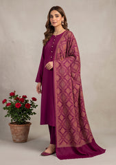 Winter - Riwaj - Pashmina Kashmiri Needle 3 Pcs Suit - D#01 - Majenta
