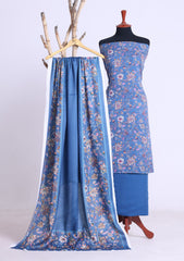 Winter - Rubaaiyat - D Prints - Marina 26 - Wool Shawl - RPM#01 - Blue