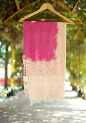 Pashmina Net Patch Work Scarf D - 04 - L Magenta