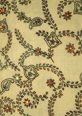 Pashmina Wool Needle Work Shawl D - 05 - L Pista