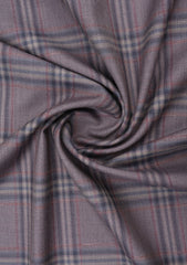 Scabal Super 130's Mosaic Wool Check Suiting - Muted Brown