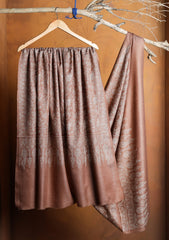 Pashmina Embroidered Jaaldar Shawl D#34 - Brown