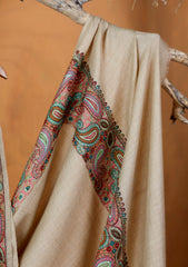 Pashmina Embroidered Border Shawl D#03 - Skin