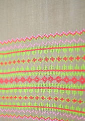 Pashmina Wool Needle Work Shawl D - 35 - Grey