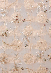 Formals - Riwaj - Fancy Net - 2 Pcs Suit - D#01 - L Peach