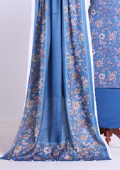 Winter - Rubaaiyat - D Prints - Marina 26 - Wool Shawl - RPM#01 - Blue