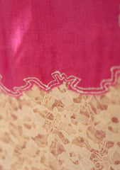 Pashmina Net Patch Work Scarf D - 04 - L Magenta