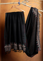 Pashmina Needle Work Shawl D#24 - Black