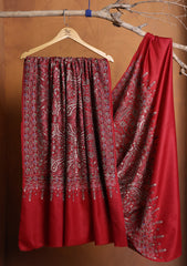 Pashmina Embroidered Jaaldar Shawl D#15 - Maroon