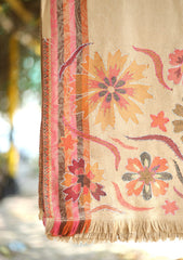 Pashmina Wool Kaani Jamawar Shawl D - 04 - D Skin