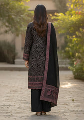 Winter - Riwaj - Pashmina Embroidered Suit - Premium 25 - D#01 - Black