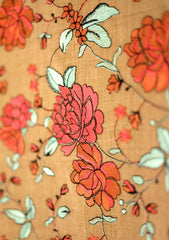 Embroidered Wool Shawl D - 88 - T Brown