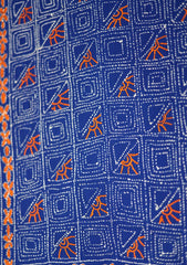 Pashmina Wool Needle Work Shawl D - 03 - R Blue