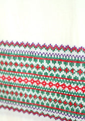 Pashmina Wool Needle Work Shawl D - 38 - Off White