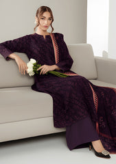Winter - Riwaj - Printed Velvet Suit - D#28 - Purple
