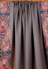 Pashmina Embroidered Border Shawl D#03 - M Grey