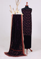 Winter - Riwaj - Printed Velvet Suit - D#28 - Purple