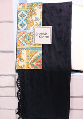 Embroidered Lawn Summer Shawl D#64 - Black