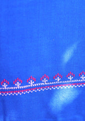 Pashmina Wool Needle Work Shawl D - 24 - R Blue