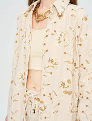 Pret - Moven - Bohemian Style Maxi Dress with Floral Embroidery and Sequins - Skin