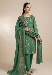 Winter - Riwaj - Printed Cotray Suit - Wool Shawl - D#16 - D Green