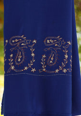 Wool Needle Work Shawl D - 55 - R Blue 1