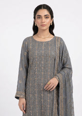 Formals - Riwaj - Fancy Bamber Chiffon - 2 Pcs Suit - CBD#06 - Deep Grey