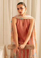 Lawn - Sahar - Jacquard Embroidered - FL-V1-S25-03 - Peach Blossom