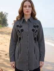 Pret - Moven - Oversize Stone Embellished Shirt - Black