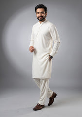 Elite Men Deebro Prestige Antistatic Finish Plain Wash & Wear Fabric - Off White