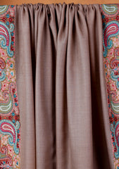 Pashmina Embroidered Border Shawl D#03 - L Brown