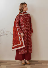 Winter - Riwaj - Velvet Suit - Printed Edit - D#25 - D rust