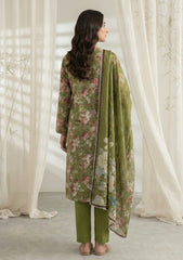 Lawn - Rubaaiyat - Chikankari 26 - Silk Dupatta - D#03 - M Green