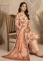 Winter - Rubaaiyat - D Prints - Marina 26 - Wool Shawl - RPM#09 - Peach