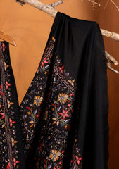 Pashmina Embroidered Jaaldar Shawl D#02 - Black