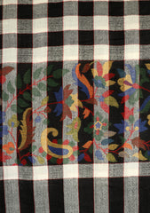 Pashmina Kaani Jamawar Shawl D - 55 - Black-2