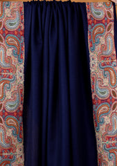 Pashmina Embroidered Border Shawl D#03 - N Blue