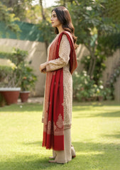 Winter - Riwaj - Pashmina Embroidered Suit - Premium 25 - D#01 - Fawn