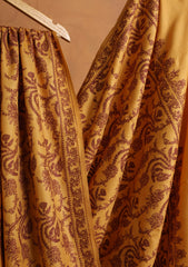 Pashmina Embroidered Jaaldar Shawl D#14 - Yellow