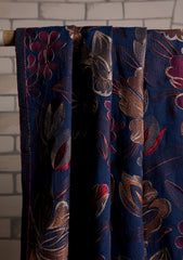 Karandi Embroidered Shawl D#13 - Navy Blue