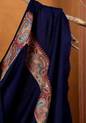 Pashmina Embroidered Border Shawl D#03 - N Blue