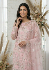 Formals - Riwaj - Fancy Net - 2 Pcs Suit - D#01 - Pink