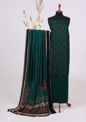 Winter - Riwaj - Printed Velvet Suit - D#29 - D Green