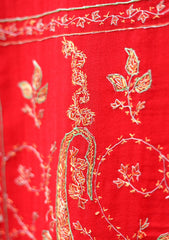 Pashmina Kashmiri Work Scarf D - 15 - Red