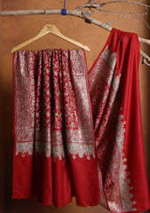 Pashmina Embroidered Jaaldar Shawl D#11 - Red