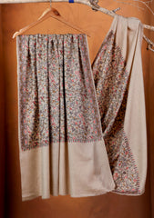 Pashmina Embroidered Jaaldar Shawl D#01 - Skin