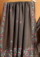 Pashmina Needle Work Shawl D#14 - Brown