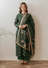 Winter - Riwaj - Velvet Suit - Printed Edit - D#37 - Green