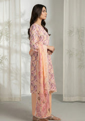 Lawn - Rubaaiyat - Chikankari 26 - Organza Dupatta - D#02 - Peach